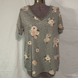 LuLaRoe Christy T grey with flowers